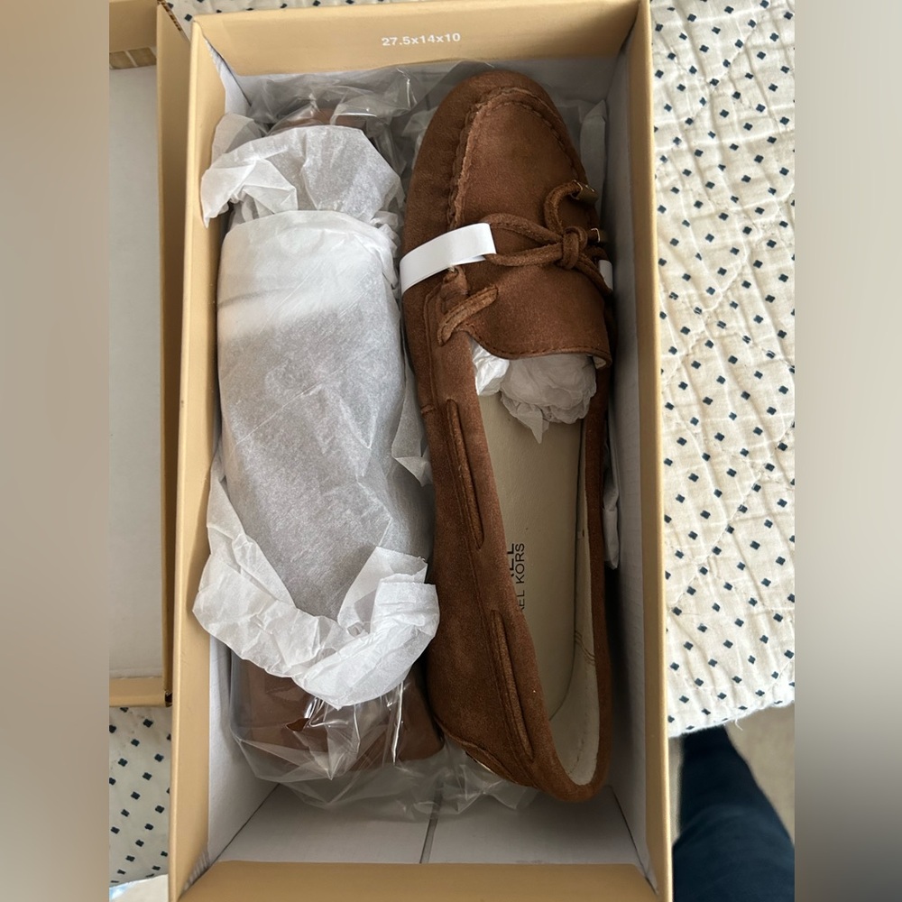 Michael Kors Caramel Suede Moccasins